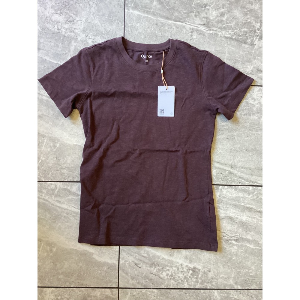 Quince Organic Cotton Slub Crewneck Tee Dried Fig Purple XS LB103041-EMP01-26282